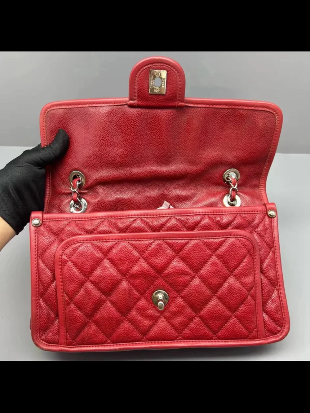 Chanel Quilted Flap Shoulder Bag in Red French Rivera